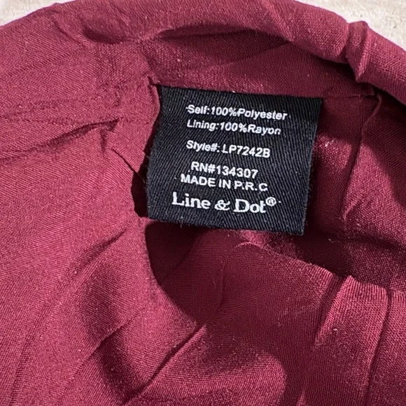 Line + Dot Burgundy Flared Pants - Picture 12 of 12